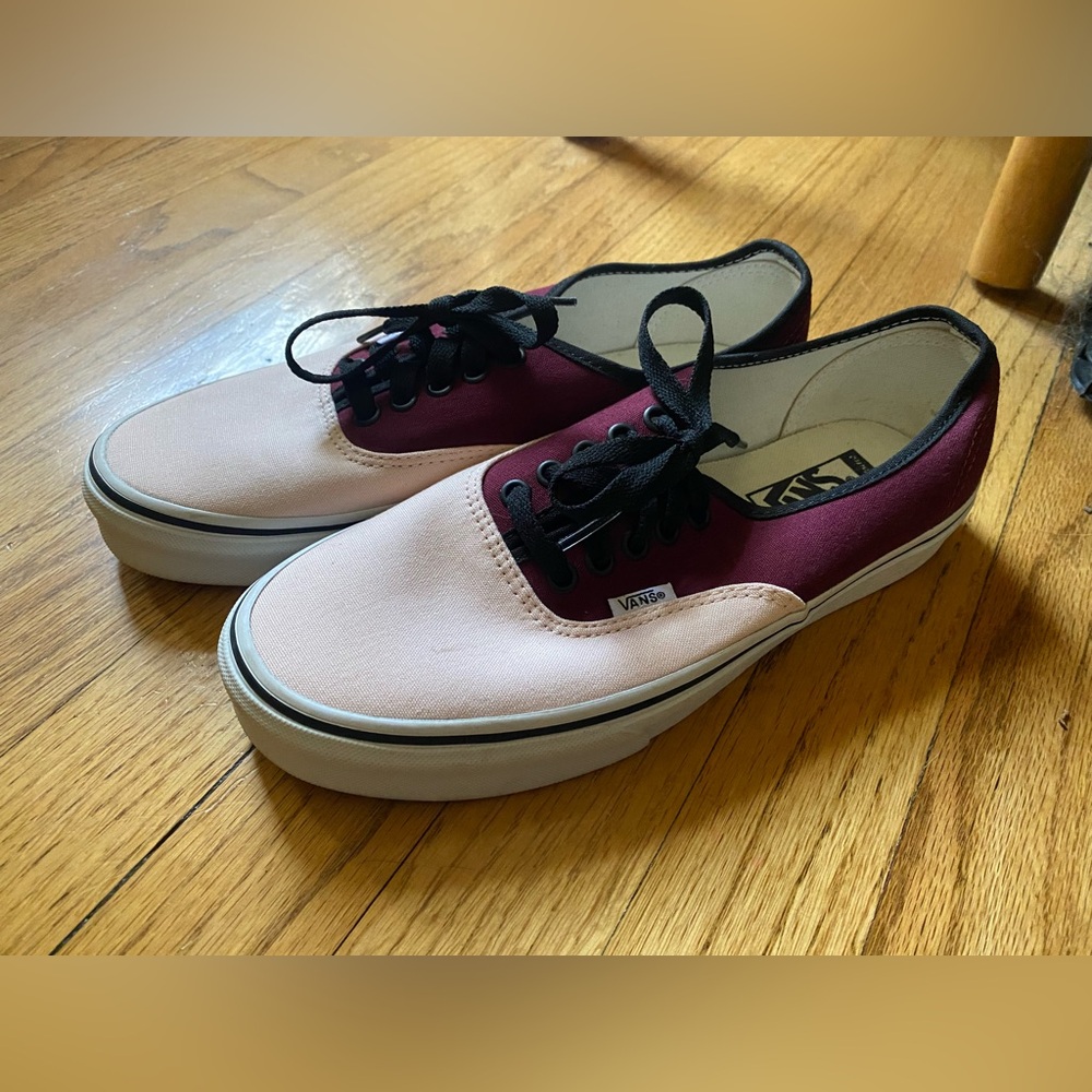 Vans Authentic women’s size 9 men’s size 7.5 custom colorway burgundy and pink